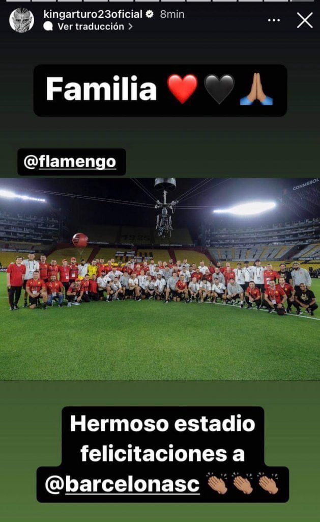 FB IMG 1667051511442 El seleccionado chileno Arturo Vidal se quedó maravillado con el estadio del Ídolo del Ecuador.