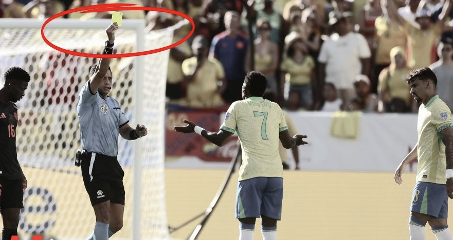 img 9042 1 Vinícius Júnior, el joven talento del Real Madrid y la selección brasileña, vio una tarjeta amarilla en el crucial partido contra Colombia, en el cierre del Grupo D de la Copa América. La sanción le impedirá disputar los cuartos de final, dejando un vacío en el equipo nacional.