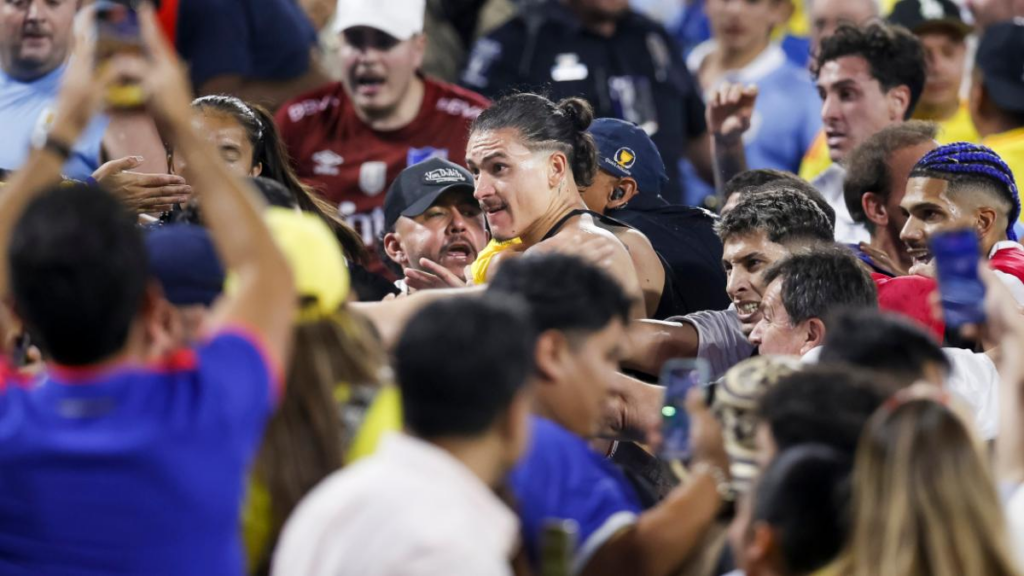 image 5 La Confederación Sudamericana de Fútbol informó de las sanciones a los futbolistas que se vieron implicados en la gresca que se organizó en la tribuna del Bank of America después de la semifinal de la Copa América entre Uruguay y Colombia.