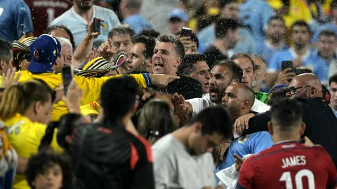 image 6 La Confederación Sudamericana de Fútbol informó de las sanciones a los futbolistas que se vieron implicados en la gresca que se organizó en la tribuna del Bank of America después de la semifinal de la Copa América entre Uruguay y Colombia.