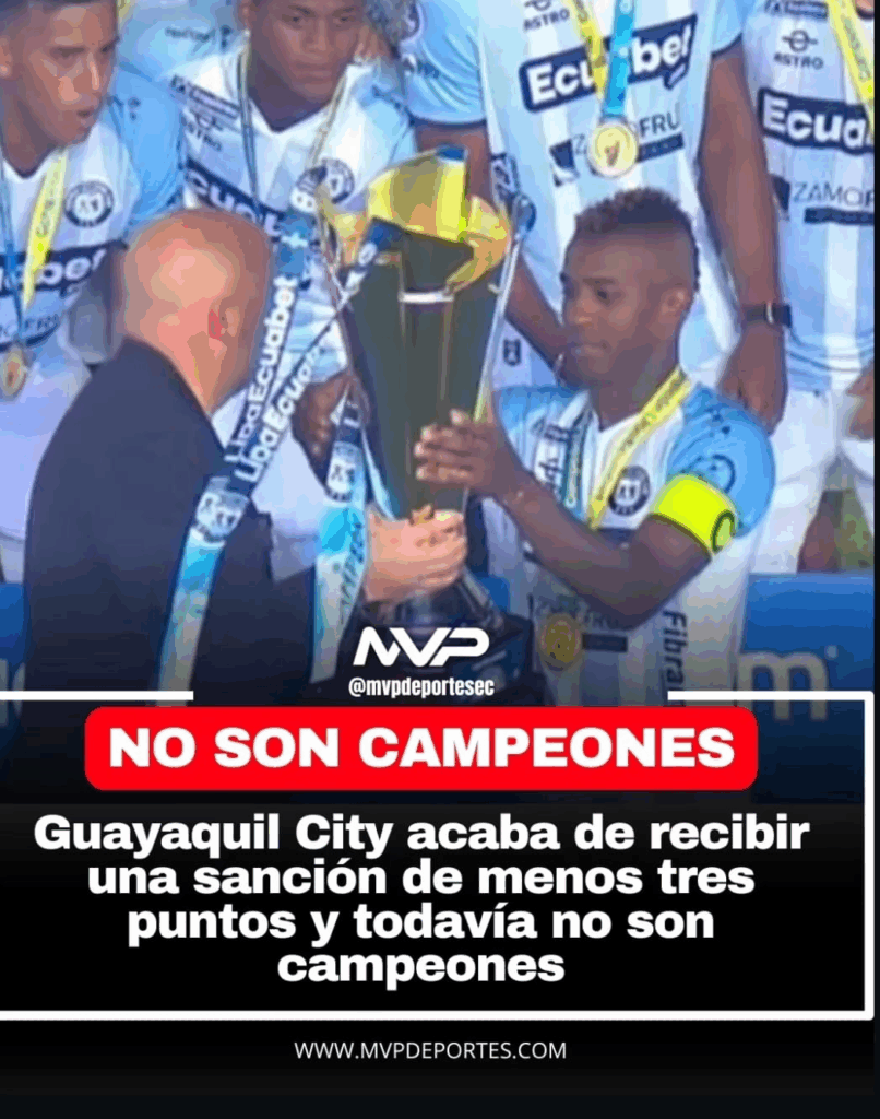 image 26 El festejo de Guayaquil City duró poco. El equipo porteño, que había celebrado su campeonato de la Serie B de Ecuador tras empatar 1-1 con Independiente Juniors, recibió una dura noticia: la Comisión Disciplinaria de la LigaPro decidió restarle tres puntos en la tabla de posiciones de la temporada 2025.