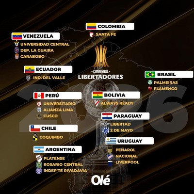 image Un total de 47 clubes de Sudamérica competirán en la próxima edición de la Copa Libertadores. Hasta ahora, estos son los equipos que ya tienen garantizado su lugar en el torneo.
