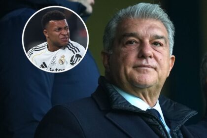 Joan Laporta le apunta a Kylian Mbappe por su reac 1 El presidente del FC Barcelona, Joan Laporta, criticó duramente la falta de deportividad de Kylian Mbappé y el Real Madrid al no realizar el pasillo de honor.