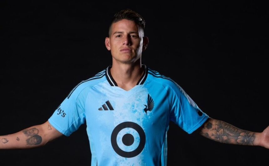 Apreto puno y celebro Asi fue el primer gol de Ja El volante colombiano James Rodríguez debutó con gol en la MLS, sellando un inicio brillante con la camiseta del Minnesota United FC.