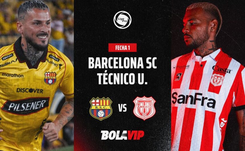 EN VIVO Y GRATIS Barcelona SC vs Tecnico Universi Siga el desarrollo del partido entre Barcelona SC y Técnico Universitario por la primera fecha de la LigaPro en el Estadio Monumental.