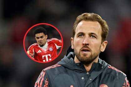 Harry Kane se rindiA3 ante Luis DAaz con la defini El goleador inglés Harry Kane elogió el talento del colombiano Luis Díaz tras su reciente y espectacular actuación con una tripleta en Europa.