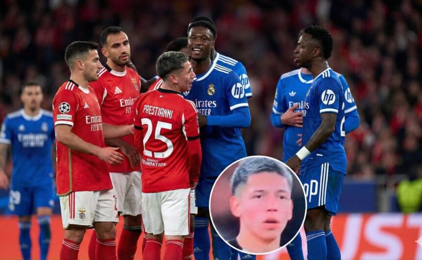 Hermano el video del cruce de Gianluca Prestianni Nuevas imágenes revelan la cercanía entre Gianluca Prestianni y Vinicius Jr., desmintiendo los rumores de un conflicto interno con Kylian Mbappé.