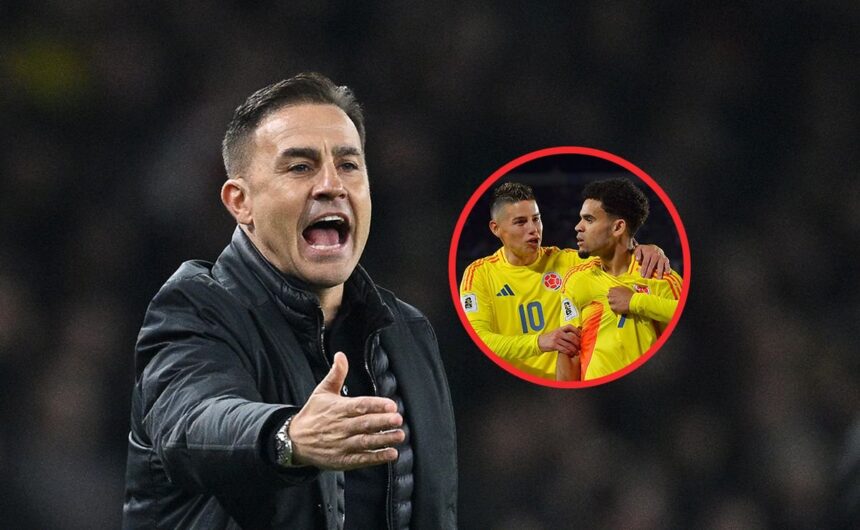 La reaccion de Cannavaro DT de Uzbekistan cuando El histórico Fabio Cannavaro, actual DT de Uzbekistán, mostró su admiración por el nivel de James Rodríguez y Luis Díaz, figuras de la Selección Colombia.