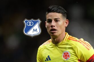 Lo celebramos los tres El momento en el que James James Rodríguez confesó que sigue de cerca los partidos de Millonarios y celebró con entusiasmo un gol del equipo motivado por su amistad con Falcao García.
