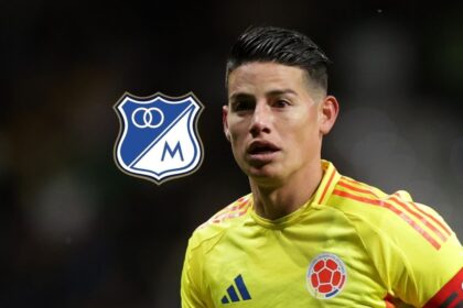 Lo celebramos los tres El momento en el que James James Rodríguez confesó que sigue de cerca los partidos de Millonarios y celebró con entusiasmo un gol del equipo motivado por su amistad con Falcao García.
