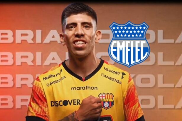 Ni Emelec ni Aucas El equipo que va por el fichaj El volante Brian Oyola se encamina a Barcelona SC. Pese al interés de Emelec y Aucas, el jugador del Delfín SC vestiría la camiseta amarilla este 2024.