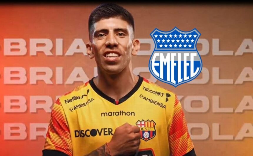Ni Emelec ni Aucas El equipo que va por el fichaj El volante Brian Oyola se encamina a Barcelona SC. Pese al interés de Emelec y Aucas, el jugador del Delfín SC vestiría la camiseta amarilla este 2024.