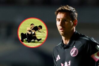 Toda Argentina consternada porque Messi casi es le Durante un amistoso del Inter Miami, un guardia de seguridad derribó accidentalmente a Lionel Messi mientras intentaba detener a un aficionado en la cancha.