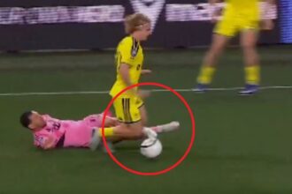 Al minuto 90 y con vientos de hasta 23 kilometros Lionel Messi protagoniza una épica jugada defensiva al minuto 90 bajo condiciones extremas en el duelo entre Inter Miami y Nashville SC.