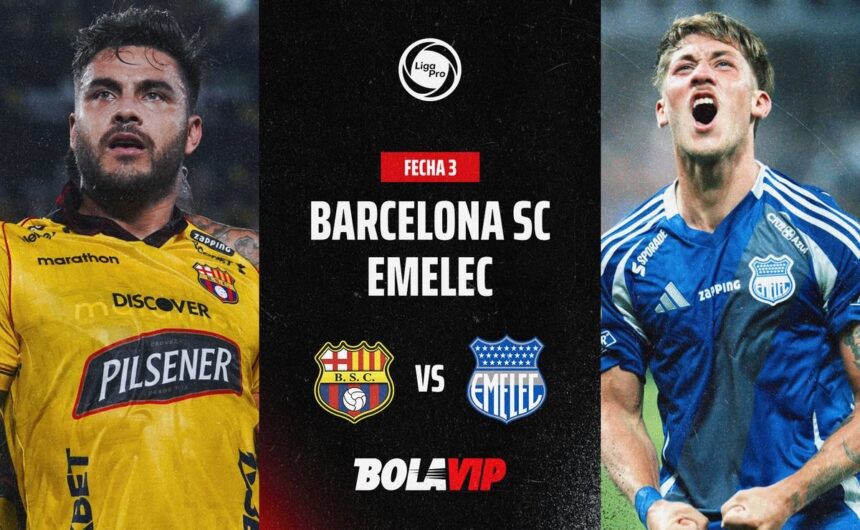 EN VIVO Y GRATIS Barcelona SC vs Emelec por la fe Siga las incidencias del Clásico del Astillero entre Barcelona SC y Emelec por la tercera fecha de la LigaPro, el duelo más esperado del fútbol ecuatoriano.