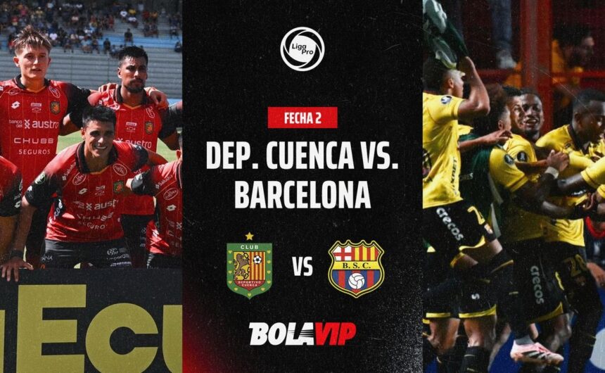 EN VIVO Y GRATIS Deportivo Cuenca vs. Barcelona po Sigue el minuto a minuto del emocionante duelo entre el 'Expreso Austral' y el 'Ídolo' por la segunda jornada del fútbol ecuatoriano. ¡No te lo pierdas!