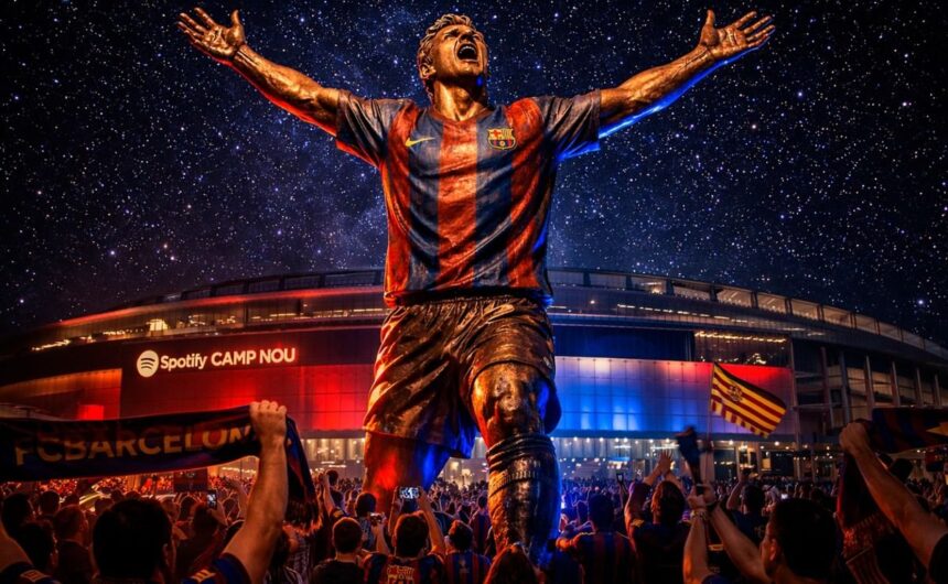 Messi tendra una estatua en el estadio de Barcelon El FC Barcelona rendirá un histórico homenaje a Lionel Messi con una escultura en su estadio para celebrar su legado eterno en el club.