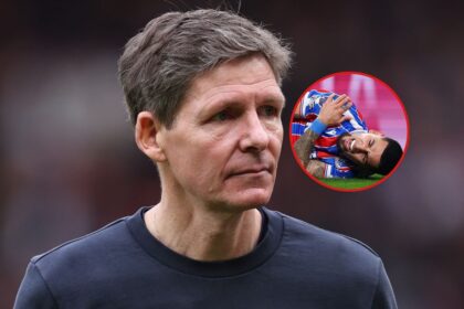 Oliver Glasner rompe el silencio sobre la lesion d El técnico Oliver Glasner brindó una actualización poco alentadora sobre el estado de salud de Daniel Muñoz, calificando su recuperación como complicada.